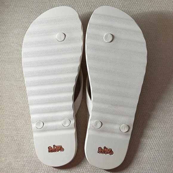 Coach Multicolor Logo Flip Flops Size 8-9 - Picture 3 of 4